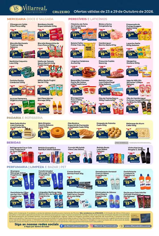 Catálogo Villarreal Supermercados | Jornal de Ofertas Cruzeiro | 2026-10-23T00:00:00.000Z - 2026-10-29T00:00:00.000Z