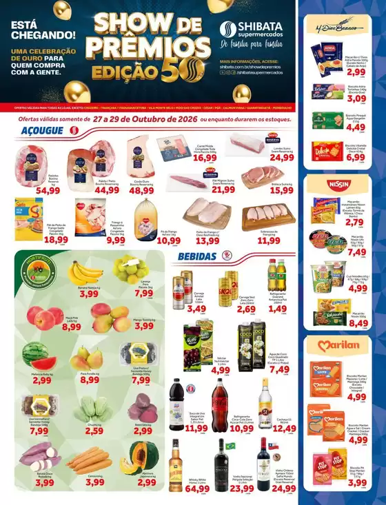 Catálogo Shibata Supermercados | Jornal de Ofertas Exceto Cruzeiro Itaqua Mogi César Poá e Guará | 2026-10-27T00:00:00.000Z - 2026-10-29T00:00:00.000Z