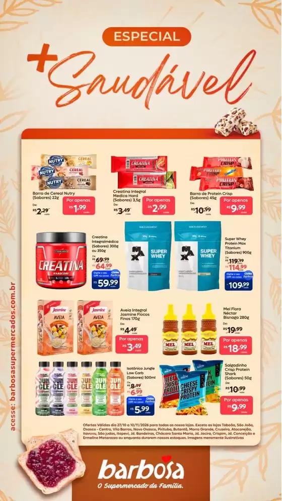 Catálogo Barbosa Supermercados | Especial Sáudavel | 2026-10-27T00:00:00.000Z - 2026-11-10T00:00:00.000Z