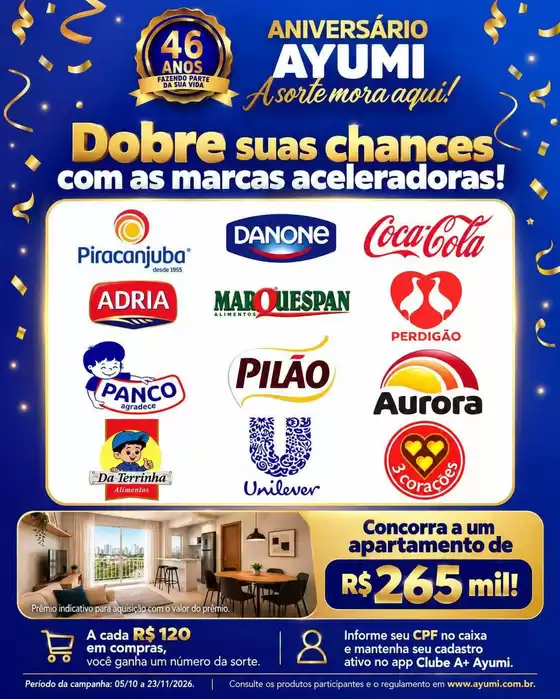 Catálogo Ayumi Supermercados | Nossas melhores pechinchas | 2026-10-05T00:00:00.000Z - 2026-11-23T00:00:00.000Z