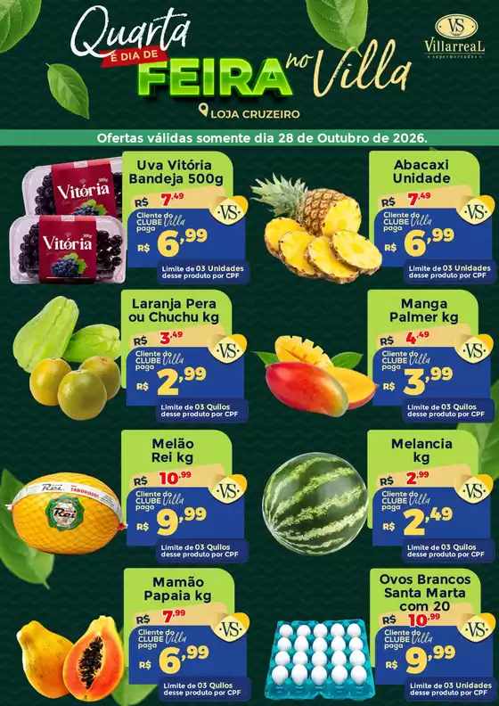Catálogo Villarreal Supermercados | Hortifruti Cruzeiro | 2026-10-28T00:00:00.000Z - 2026-11-11T00:00:00.000Z