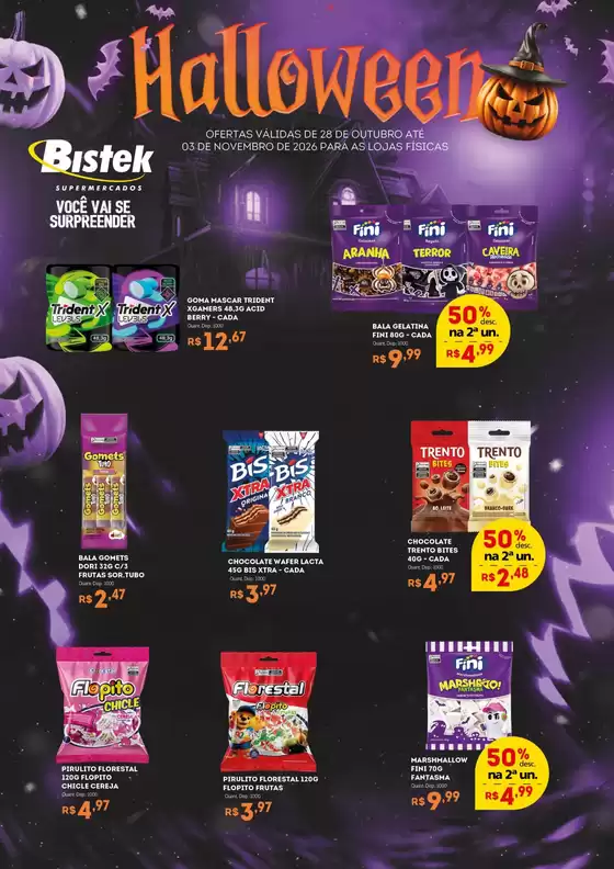 Catálogo Bistek Supermercados | Lâmina Halloween Bistek | 2026-10-28T00:00:00.000Z - 2026-11-01T00:00:00.000Z