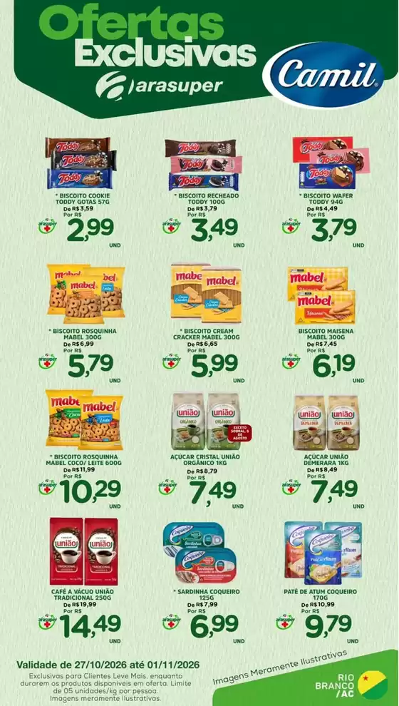 Catálogo Araújo Supermercados | EXCLUSIVA CAMIL | 2026-10-27T00:00:00.000Z - 2026-11-01T00:00:00.000Z