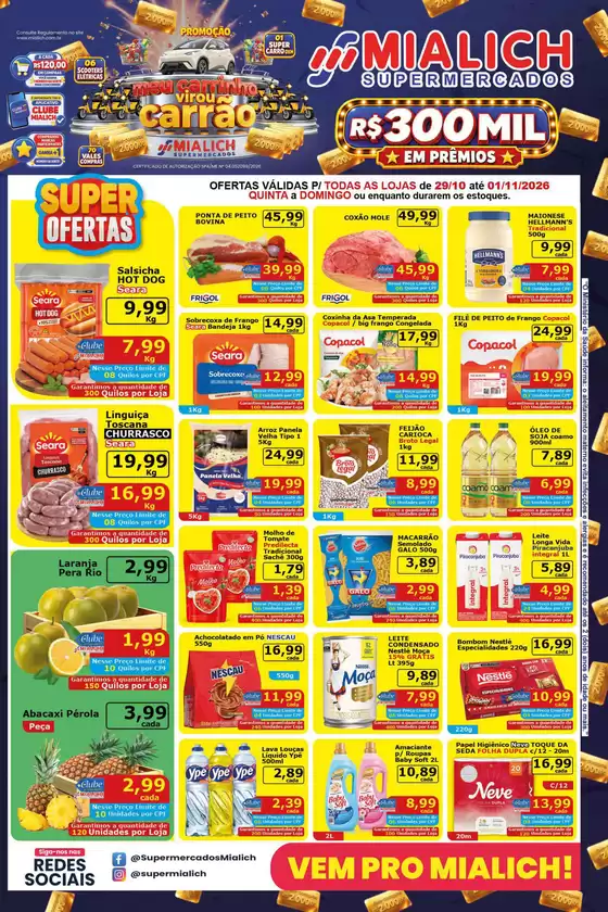 Catálogo Mialich Supermercados | Melhores ofertas para compradores econômicos | 2026-10-29T00:00:00.000Z - 2026-11-01T00:00:00.000Z