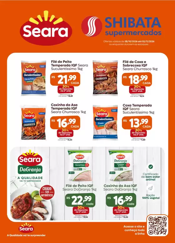 Catálogo Shibata Supermercados | Jornal de Ofertas Seara Guará | 2026-10-29T00:00:00.000Z - 2026-11-02T00:00:00.000Z