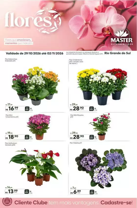 Catálogo Master Supermercados | Master RS flores | 2026-10-29T00:00:00.000Z - 2026-11-02T00:00:00.000Z