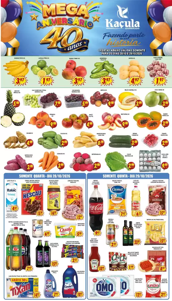 Catálogo Kaçula Supermercados | Mega Aniversário | 2026-10-28T00:00:00.000Z - 2026-10-29T00:00:00.000Z