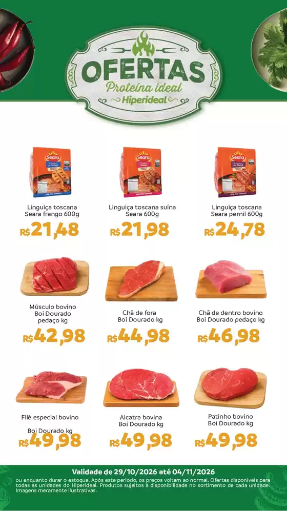 Catálogo Hiperideal Supermercados | Encarte Proteínas | 2026-10-29T00:00:00.000Z - 2026-11-04T00:00:00.000Z