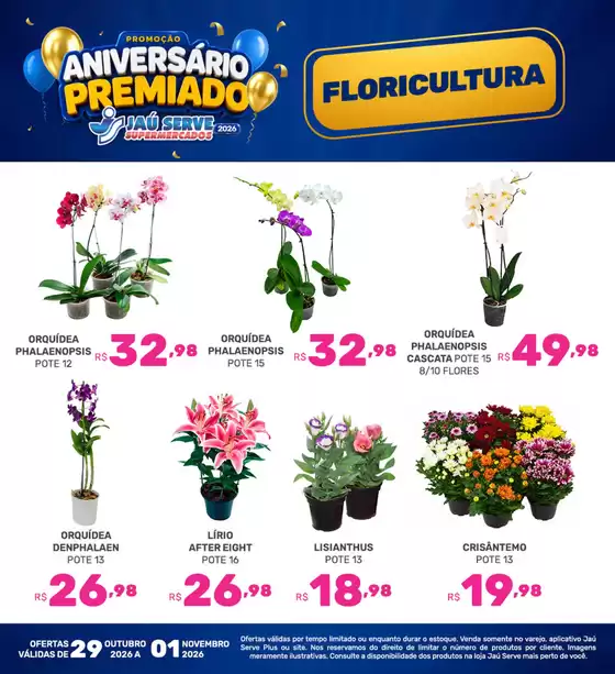 Catálogo Supermercados Jaù Serve | Floricultura | 2026-10-30T00:00:00.000Z - 2026-11-01T00:00:00.000Z