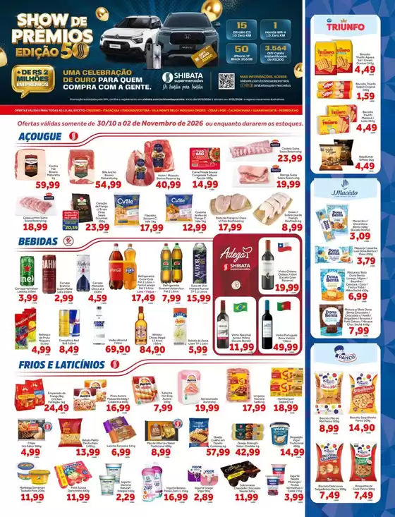 Catálogo Shibata Supermercados | Jornal de Ofertas Exceto Cruzeiro Itaqua Mogi César Poá e Guará | 2026-10-30T00:00:00.000Z - 2026-11-02T00:00:00.000Z