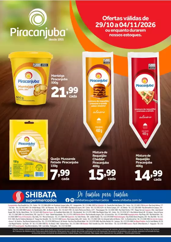 Catálogo Shibata Supermercados | Jornal de Ofertas Picacanjuba Consulte lojas | 2026-10-30T00:00:00.000Z - 2026-11-04T00:00:00.000Z