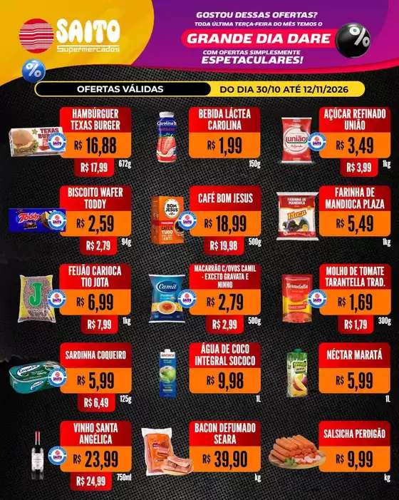 Catálogo Saito Supermercados | Ofertas para caçadores de pechinchas | 2026-10-30T00:00:00.000Z - 2026-11-12T00:00:00.000Z