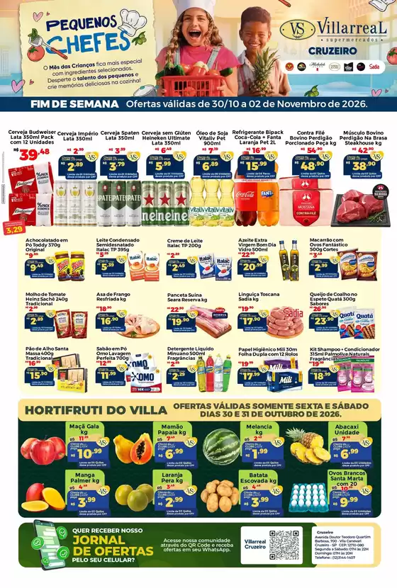 Catálogo Villarreal Supermercados | Jornal de Ofertas Cruzeiro | 2026-10-30T00:00:00.000Z - 2026-11-02T00:00:00.000Z