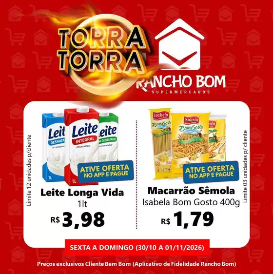Catálogo Rancho Bom Supermercados | Melhores ofertas para todos os caçadores de pechinchas | 2026-10-30T00:00:00.000Z - 2026-11-01T00:00:00.000Z