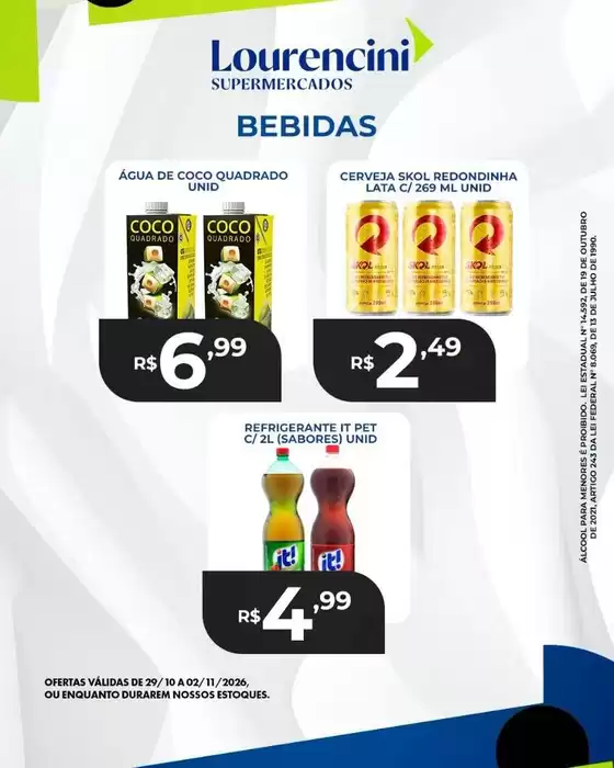 Catálogo Lourencini Supermercados | Encarte Lourencini Supermercados | 2026-10-29T00:00:00.000Z - 2026-11-02T00:00:00.000Z