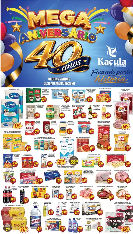 Catálogo Kaçula Supermercados | Mega Aniversário | 2026-10-30T00:00:00.000Z - 2026-11-01T00:00:00.000Z